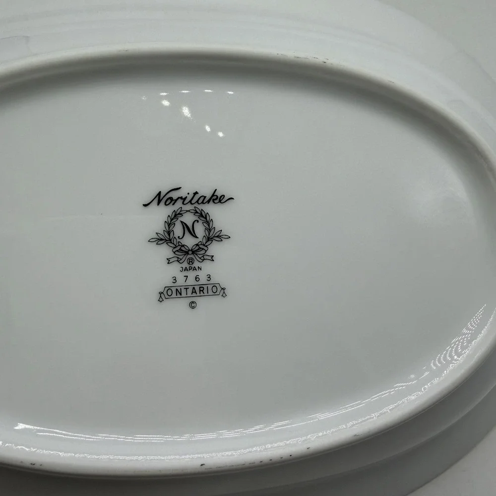 Noritake Ontario 3763 Oval Vegetable Serving Bowl Blue 10